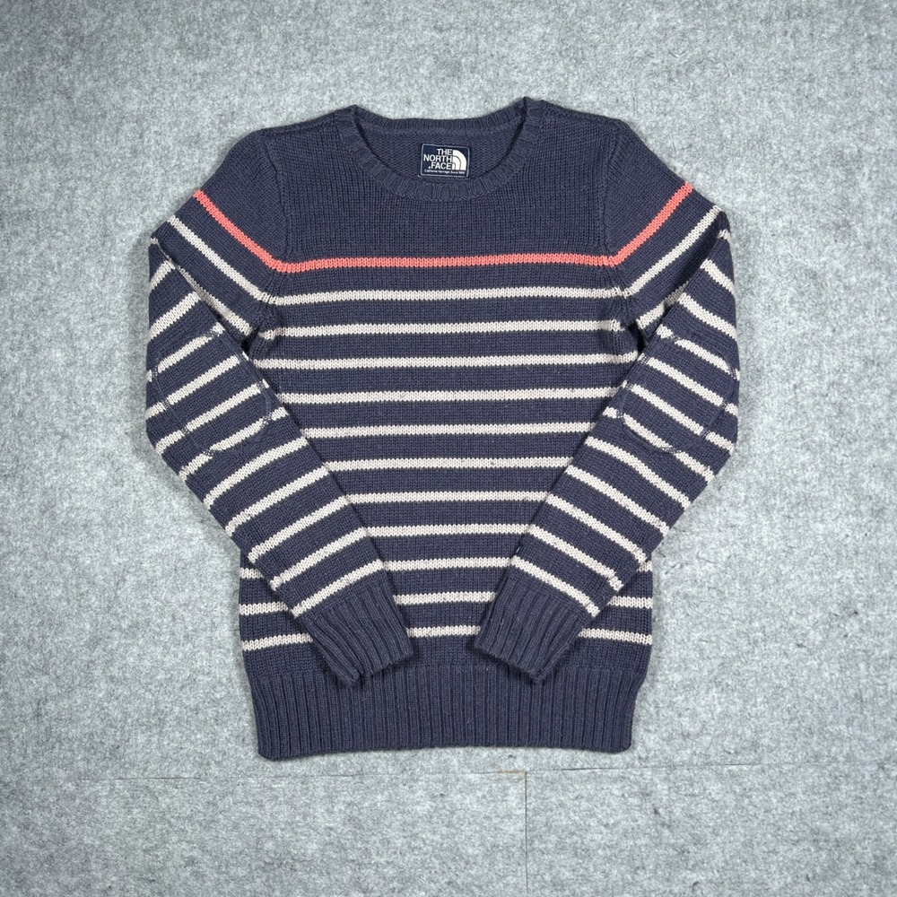 The North Face knit Sweater‎ Womens small Blue Striped Crewneck Pullover Outdoor